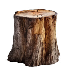 A tree stump isolated isolated on a transparent background.