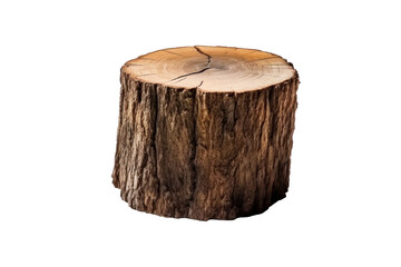 A tree stump isolated isolated on a transparent background.