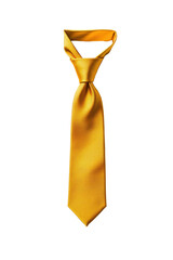 A yellow necktie isolated isolated on a transparent background.