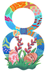 Alphabet illustration for Easter celebration 