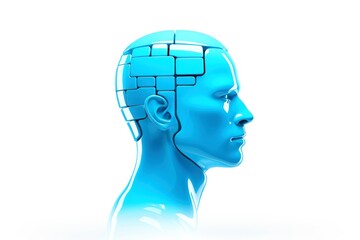 Obraz premium 3d abstract human head,face, Psychic waves concept