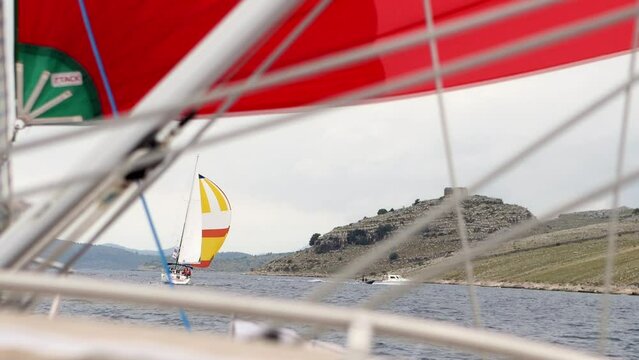 sail blue and chili red shadows