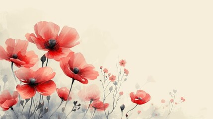 Minimalistic Natural Flower Background with Copy Space AI Generated