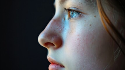 teenager's nose close up