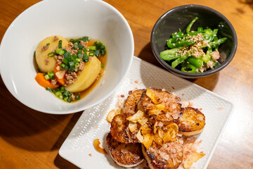 山芋ステーキと無限ピーマンと肉じゃが
