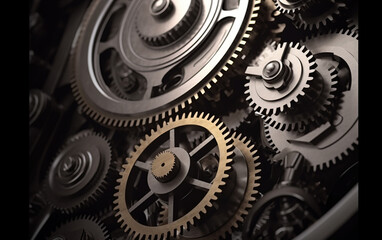 Metal gear background,created with Generative AI tecnology.