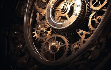 Metal gear background,created with Generative AI tecnology.