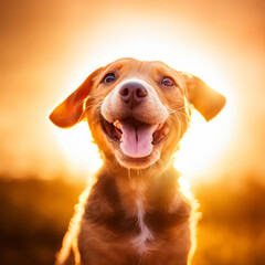 Cute dog smiling.