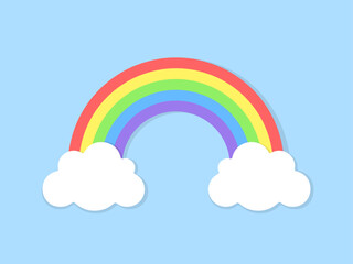 Rainbow flat vector illustration cartoon style.