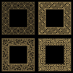 Set. Ornament. Venzel. Logo, template, labels and icons. Vector.