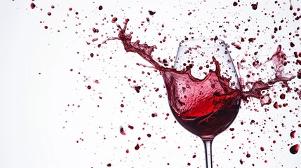 Vivid Splash: Dynamic Red Wine in Motion