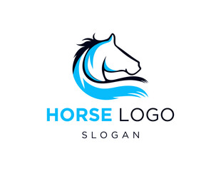 The logo design is about Horse and was created using the Corel Draw 2018 application with a white background.