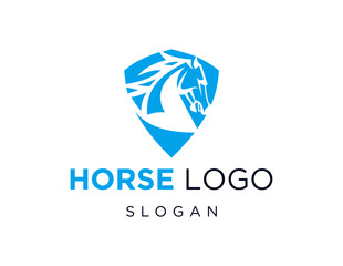 The logo design is about Horse and was created using the Corel Draw 2018 application with a white background.