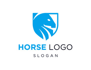 The logo design is about Horse and was created using the Corel Draw 2018 application with a white background.