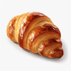 Croissants isolated background,created with Generative AI tecnology.