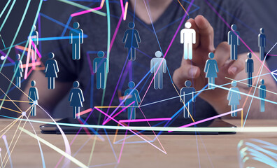 Global network. Blockchain. 3D illustration. Neural networks and artificial intelligence. Abstract