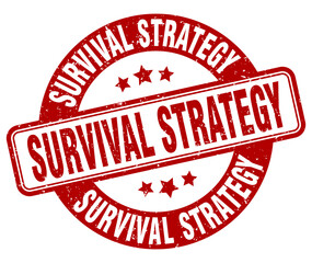 survival strategy stamp. survival strategy label. round grunge sign