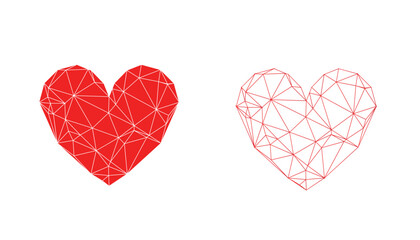 triangular heart shape design vector