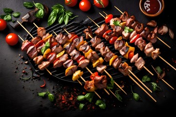 shish kebab on the grill