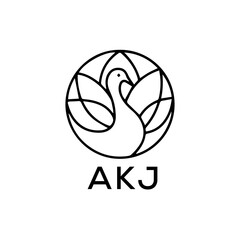 Fototapeta premium AKJ Letter logo design template vector. AKJ Business abstract connection vector logo. AKJ icon circle logotype. 
