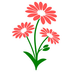 Pink Daisy Silhouette