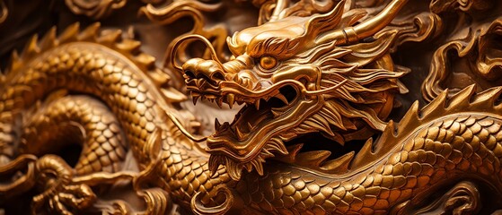 A beauty gold statue dragon