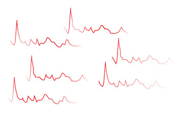 ECG heart beat line icon symbol, Heart beat pulse hospital logo sign. Vector.