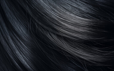 Naklejka premium Black hair closeup,created with Generative AI tecnology. 