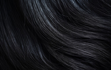 Naklejka premium Black hair closeup,created with Generative AI tecnology. 