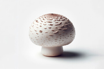 Agaricus bisporus mushroom isolated on solid white background. ai generative