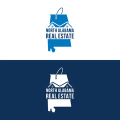 Real estate alabama map logo vector illustration
