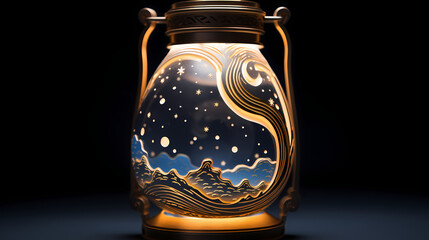 Nocturnal Glow: The Lantern's Starry Emanation