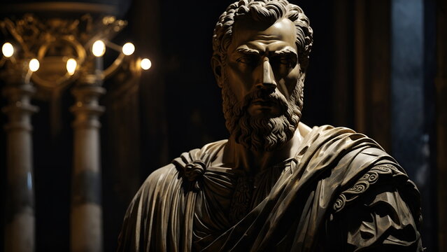 Zeno of Elea. The Marble Sculpture of an Ancient Greek Philosopher