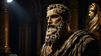 Obraz premium Zeno of Elea. The Marble Sculpture of an Ancient Greek Philosopher
