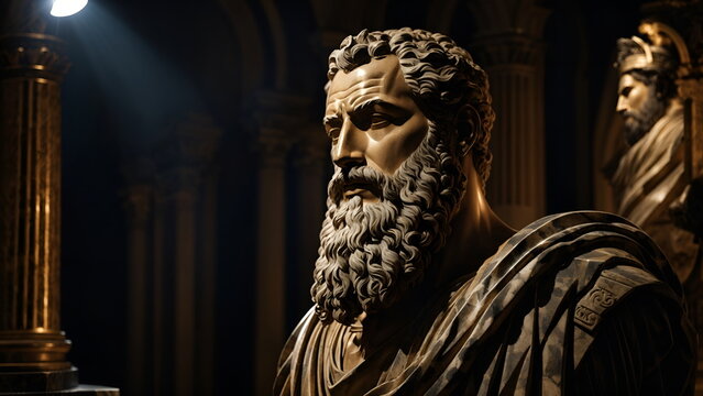 Zeno of Elea. The Marble Sculpture of an Ancient Greek Philosopher