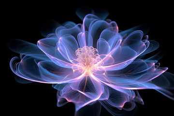 abstract fractal glowing flower