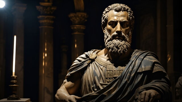 Zeno of Elea. The Marble Sculpture of an Ancient Greek Philosopher