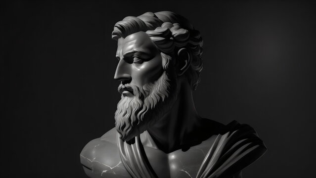 Zeno of Elea. The Marble Sculpture of an Ancient Greek Philosopher