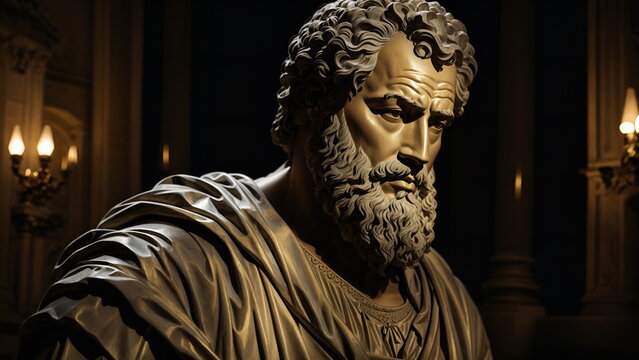 The Philosophy of Atomism. A Portrait of Democritus in Marble