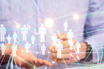 Global network. Blockchain. 3D illustration. Neural networks and artificial intelligence. Abstract