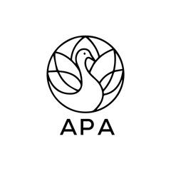 APA Letter logo design template vector. APA Business abstract connection vector logo. APA icon circle logotype.
 - obrazy, fototapety, plakaty