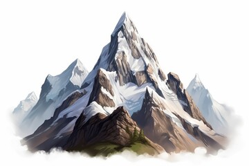 landscape with snow covered mountains, KI generated