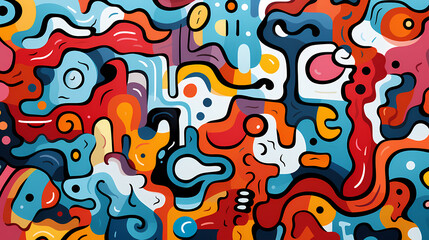 Obraz premium Abstract seamless doodle background, artistic backdrop