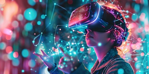 Dive into the world of metaverse and its potential to revolutionize social interactions and business collaborations - obrazy, fototapety, plakaty