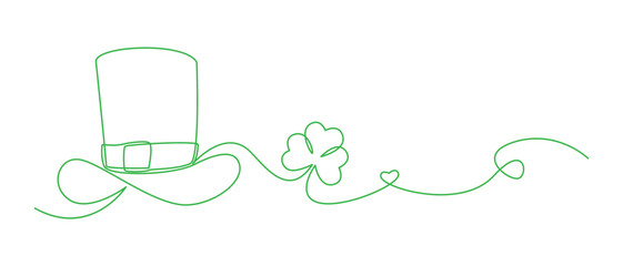 Line art continues St. Patrick's day, isolated white background eps 10