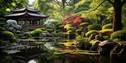 Obraz premium Signifies tranquility, aesthetics, and natural elements in the garden