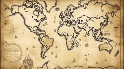 Fototapeta premium Map, KI generated