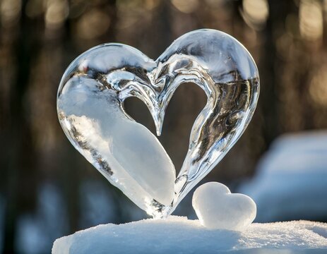 Heart-shaped ice sculpture