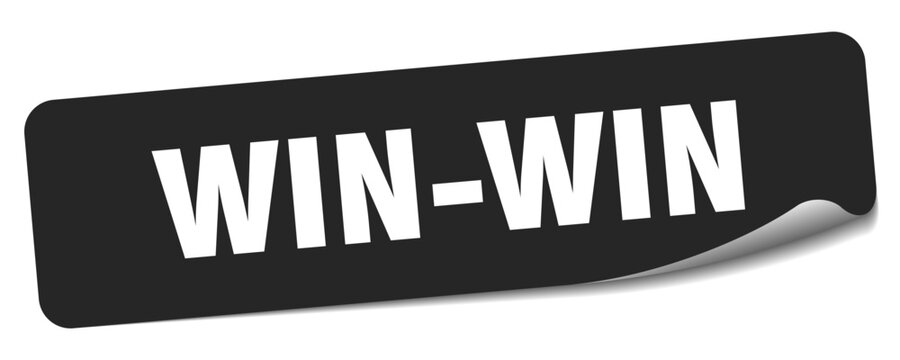 win-win sticker. win-win label