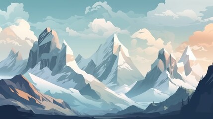 Fototapeta premium Mountain, KI generated